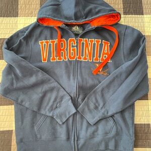 J America UVA full zip Hoodie Mens size L and stocking hat